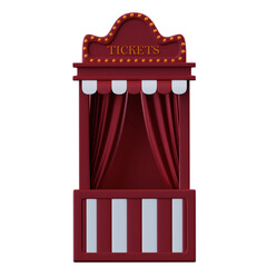 3D Illustration Ticket Booth