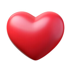 Shiny Red Heart Shape Symbolizing Love and Affection in Design