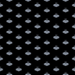 Breathable leather icon pattern seamless isolated on black background