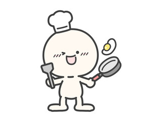 料理をするコックの人物のベクターイラスト02