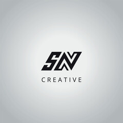 SN NS Modern Creative Alphabet Business Logo Design Vector Icon Template.