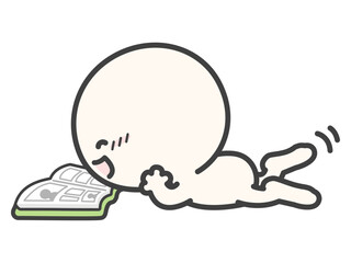 漫画の本を読む人物のベクターイラスト01