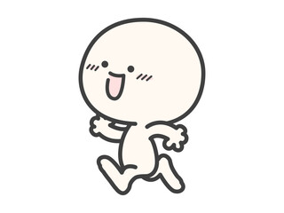 走るかわいい人物のベクターイラスト01