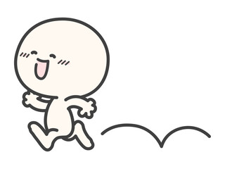 走るかわいい人物のベクターイラスト02