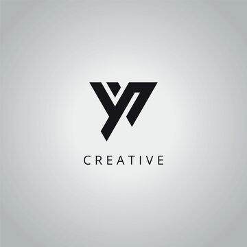 YW YV Modern Creative Alphabet Business Logo Design Vector Icon Template.