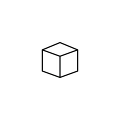 Geometric Cube Icon for Design and 3D Concepts