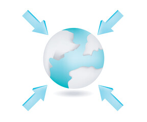 Environmental world impact 3d concept