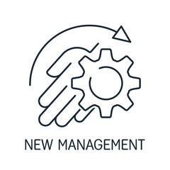 Control the process.New management business. Vector linear icon illustration isolated on white background.