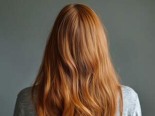 Fototapeta premium Blurred Beauty: A Woman's Long, Reddish-Brown Hair in Close-Up