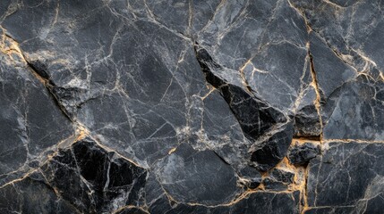 Elegant Marble Countertop with Black and Gold Swirls