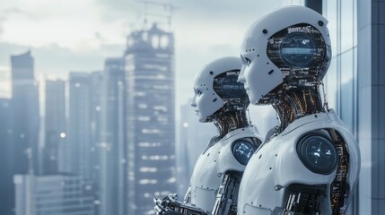 Data science and big data technology. Scientist computing, analysing and visualizing complex data set on computer. Data mining, artificial intelligence, machine learning, business analytics.