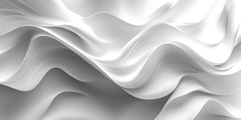 Obraz premium Abstract white flowing fabric waves.