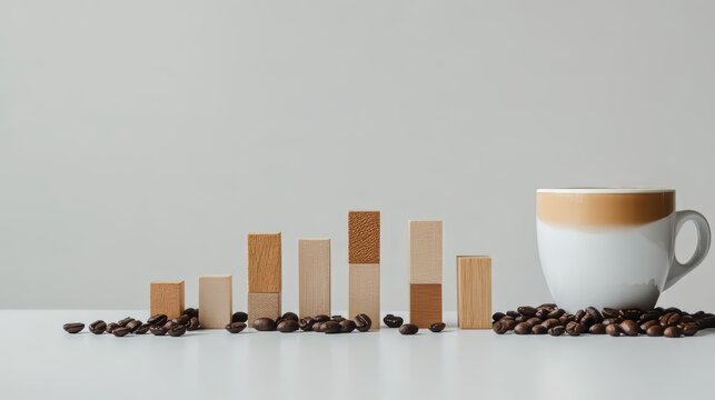 Coffee Break Graph with Wooden Blocks and Latte