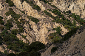 badlands sceneries inside the badlands national park, Matera province, italy