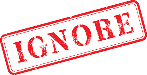 Ignore Rubber Stamp Vector Illustration with Original Brushes and Red Ink Text