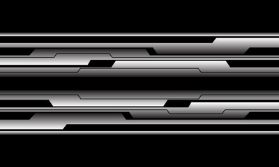 Abstract silver black cyber technology futuristic style geometric creative design modern background vector