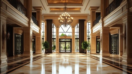 Grand Mansion Lobby Interior Design, Sunlight