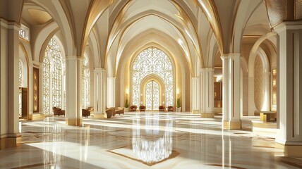 Obraz premium Grand Palace Lobby Sunlit Interior Design