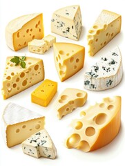 Variety of Cheese and Blue Cheese Wedges on Platter