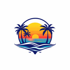 isolated tropical island with palm trees