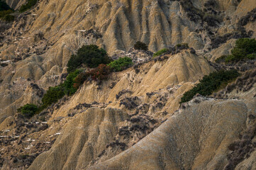 badlands sceneries inside the badlands national park, Matera province, italy