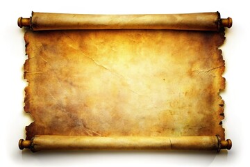 Grungy Old Paper Scroll Unrolled, Detailed Texture, Bright Colors, High Resolution