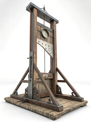 Intricate digital rendering of a guillotine in a historical setting capturing an era of justice and punishment
