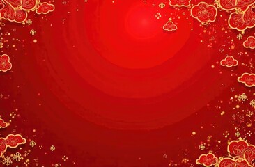 Vibrant red background adorned with decorative flowers and patterns for festive celebrations