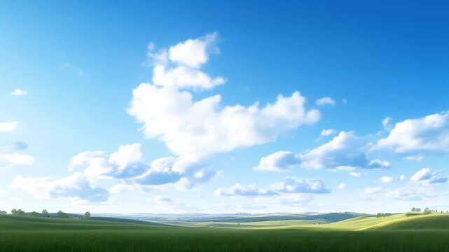 green field and blue sky sky, grass, field, green, landscape, meadow, blue, nature, clouds, summer,