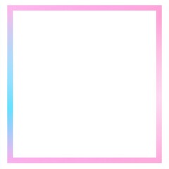 Obraz premium Pastel pink and blue gradient square frame on white background.