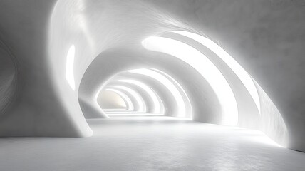 Obraz premium Abstract White Tunnel Interior Design