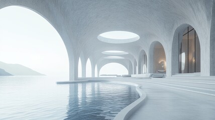 Coastal Villa Pool, Modern Architecture, Ocean View