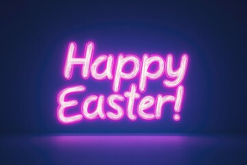 Bright neon text radiates joy, celebrating Easter with vibrant c