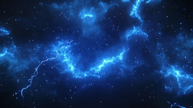 Sprite sheet with lightnings, thunderbolt strikes set for game fx animation. Vector realistic set of blue electric impact at night, sparking discharge of thunderstorm isolated on black background