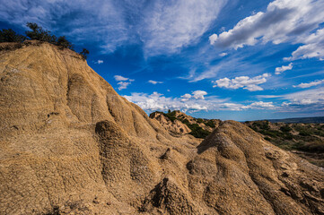 badlands sceneries inside the badlands national park, Matera province, italy