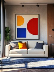 Modern Living Room with Abstract Art