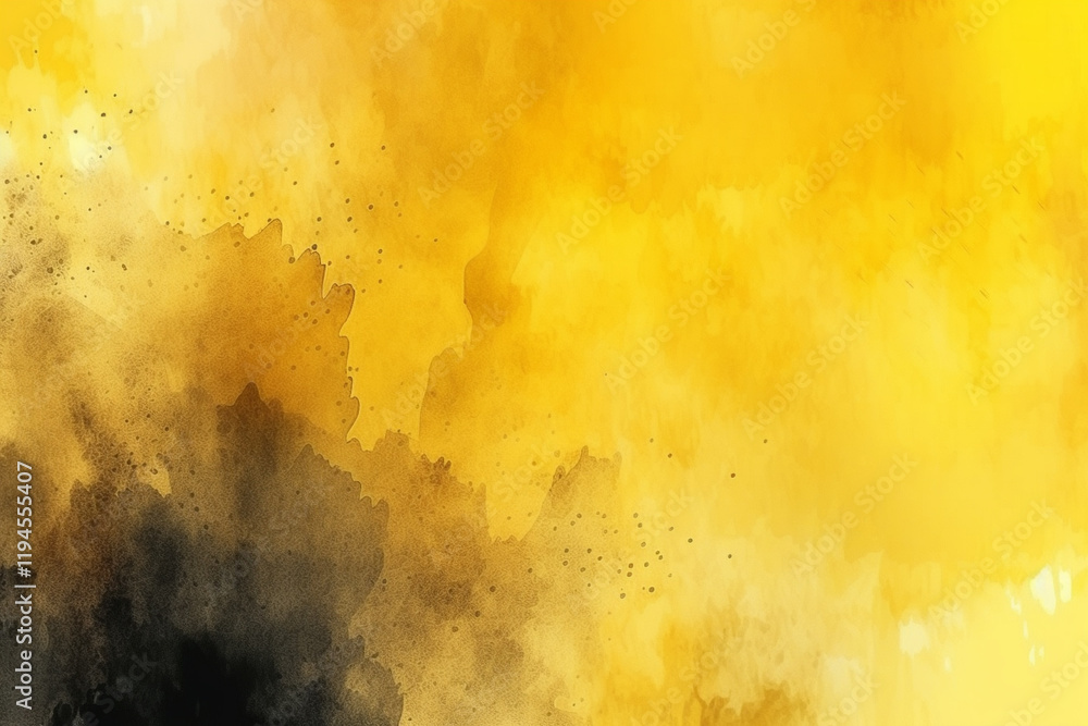 Poster a wall with a lot of paint splatters and a yellowish-brown color textured gradient background transi