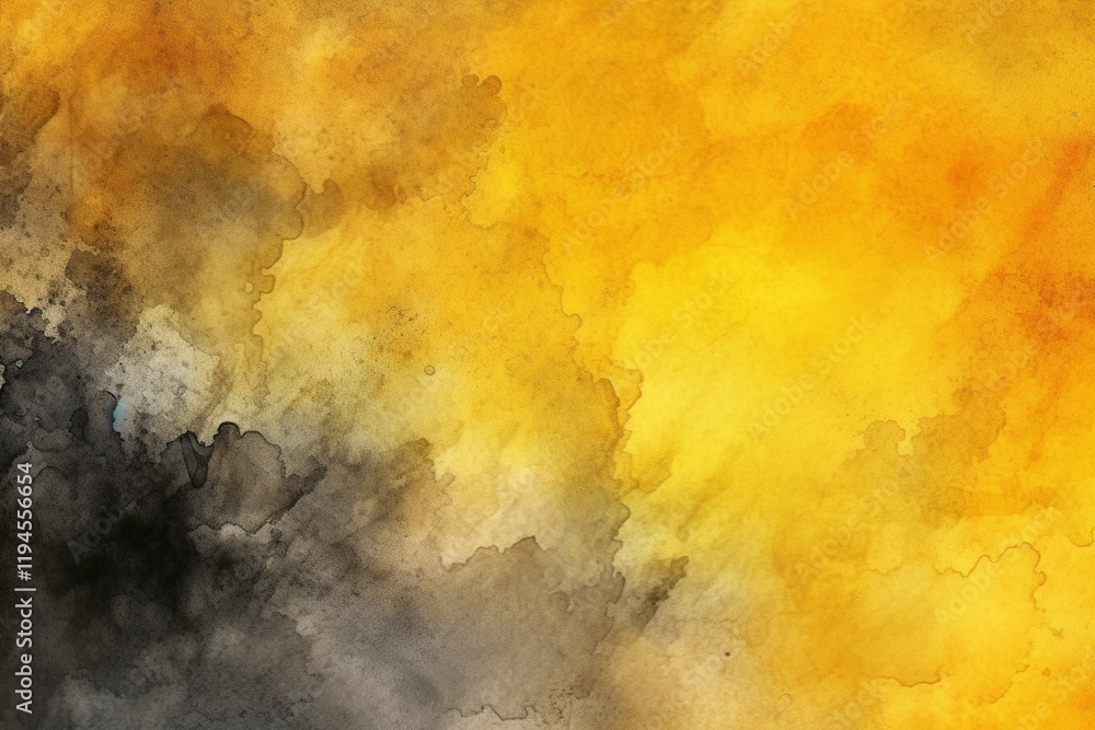 Poster abstract yellow and black art yellow powder splatters in a vibrant explosion on an abstract backgrou