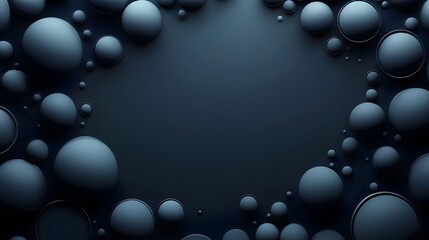 Abstract black spheres with a glowing blue light creating a sci-fi effect