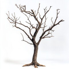Fototapeta premium Dead tree studio shot, white backdrop