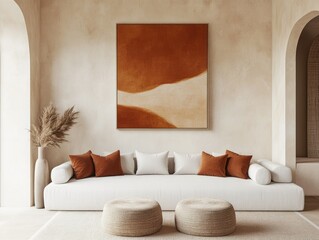 Modern Living Room with Abstract Wall Art