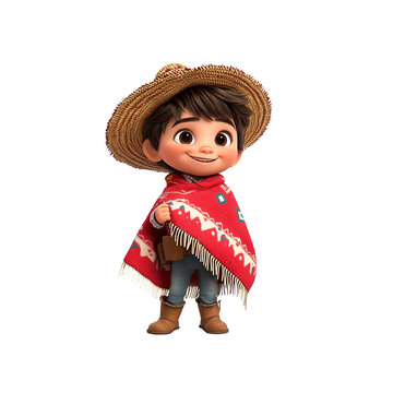recommend clip art: Adorable Cartoon Mexican Boy in Traditional Clothing