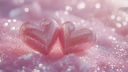 Obraz premium Luminous Hearts: A Sugar-Coated Dreamscape