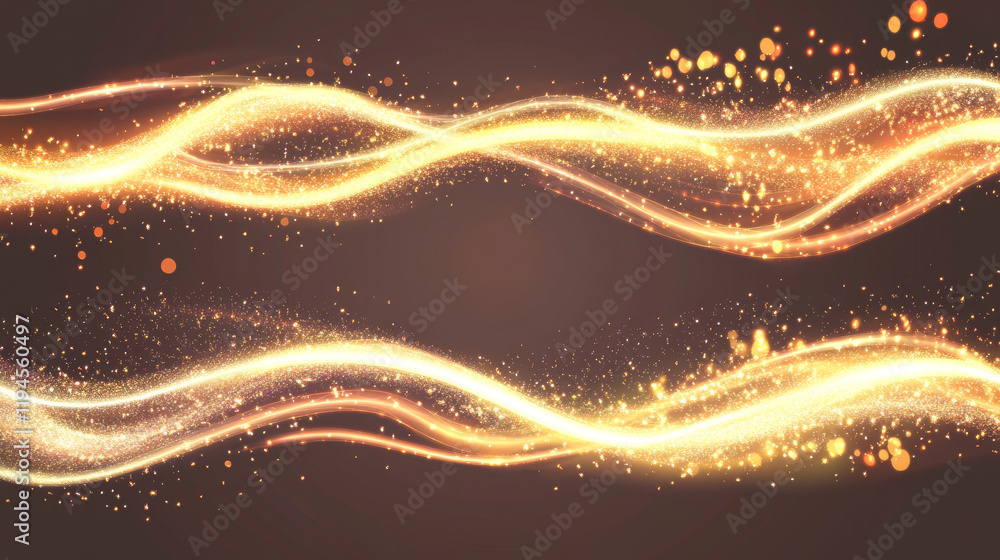 Poster abstract fire lines with sparks, bright glow lines isolated on transparent background. vector realis