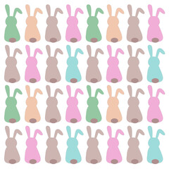 SPRING COLORFUL BUNNIES PATTERN TEXTURE BACKGROUND VECTOR