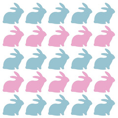 SPRING COLORFUL BUNNIES PATTERN TEXTURE BACKGROUND VECTOR