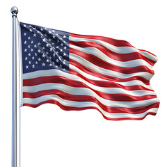 Waving National Flag Isolated on White Background