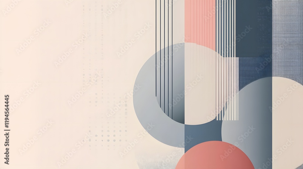 Poster abstract geometric design with circles and lines