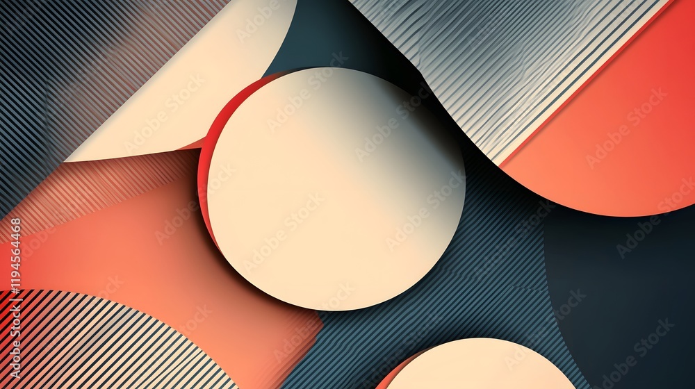 Poster abstract geometric shapes design with varying colors and textures
