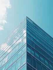 Striking Skyscraper against Bright Blue